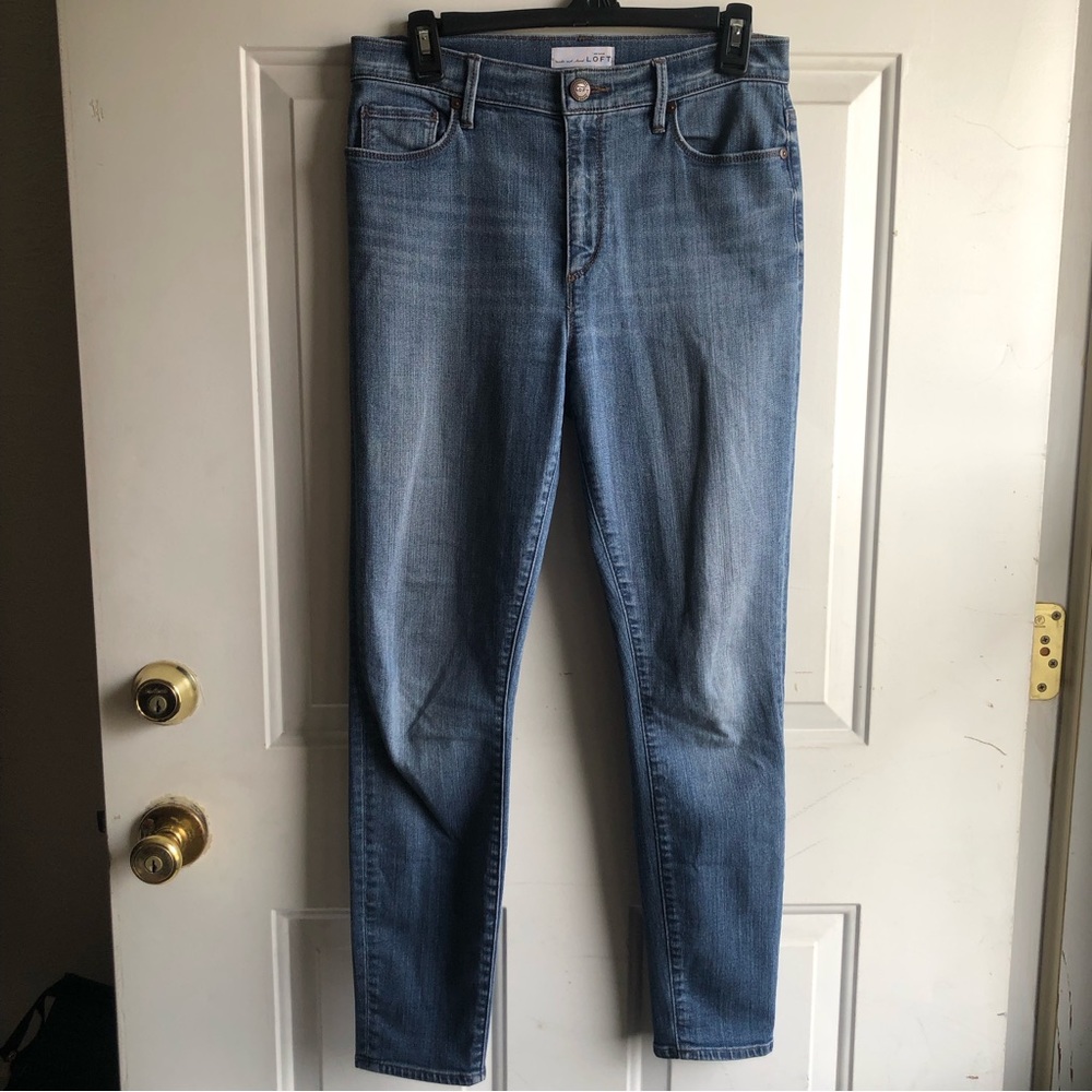 LOFT modern high waist skinny ankle jeans size 4